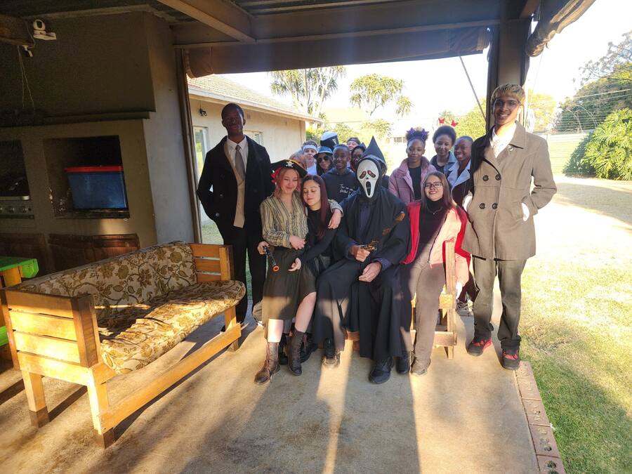 Happy group of students on dress-up day at St. Ronald's