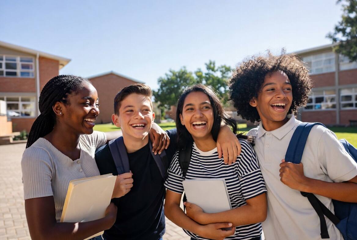 Happy students at St. Ronald's Homeschool in Brackenhurst, Alberton